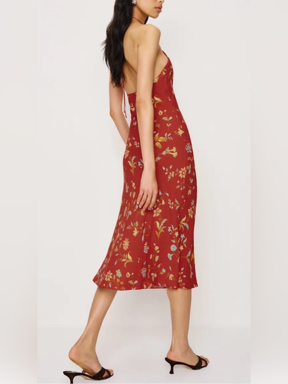 Reformation Floria Red Midi Dress